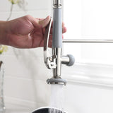 Commercial Kitchen Faucet Pull Down Sprayer Brushed Nickel,Single Handle Kitchen Sink Faucet W1932122062