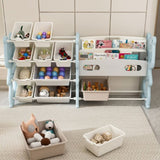 Kids Toy Storage Organizer, Toy Organizer with 2 Tier Bookshelf, Toy Storage with Shelf and 12 Toy W509P288472