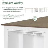 5-Piece Multi-Functional Rubber Wood Counter Height Dining Set with Padded Chairs and Integrated 9 61512091