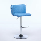 A&A Furniture,Swivel Barstools Adjusatble Seat Height With Chrome Base, Modern PU Upholstered Bar W1143P193494