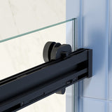 Bypass shower door, sliding door, with 5/16" tempered glass and Matted black finish 4874 W2122P225211
