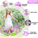 Multiple Colors,Girls Bike with Basket for 7-10 Years Old Kids,20 inch wheel ,No Training Wheels W1019138604