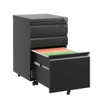 ZUN 3 Drawer Mobile File Cabinet with Lock,Metal Filing Cabinets for Home Office Organizer 40267990