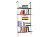 5-Layer 2all-Mounted Density Board Iron Frame Display Rack 24.02*12.01*72in Retro Gray Black Frame 93029176