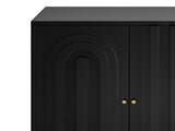 Modern Black Lacquered 4 Door Wooden Cabinet Sideboard Buffet Server Cabinet Storage Cabinet, for W1435P228914