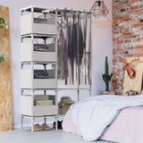 ZUN Portable Closet Wardrobe Clothes Storage Cabinet Organizer Garment Hanging Rack Shelves 92387873