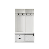 ZUN White, Column Coat Rack with Storage Shoe Cabinet 83801402