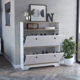 Cranbery 2-Shelf Shoe Rack Light Oak and White B06280039