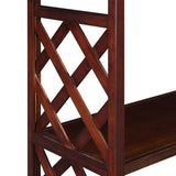 Console Table 3-Tier with Storage Shelves,Open Bookshelf Bookcase with Solid Wood Legs for Hallway, 95162879