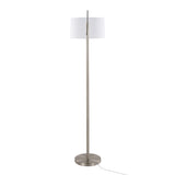 Casper 69" Contemporary Metal Floor Lamp in Brushed Nickel with Off-White Linen Shade from Grandview B202P223998