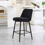 ZUN Counter Height Swivel Bar Stools Set of 2, 360&deg; Swivel Upholstered Barstools with Back and Metal 72375283