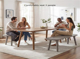 43 Inch Farmhouse Style Gray Wooden Bench, Scratch-Resistant Waterproof Dining Room Bench for 2 99405243
