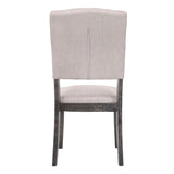 Beige and Weathered Grey Oak Tufted Back Side Chairs B062P182709