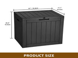 30 Gallon Outdoor Storage Box, Weatherproof Lockable Resin Deck Box for Patio Furniture, Pool 70798390