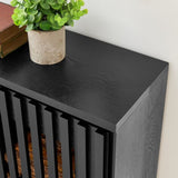 Mid Century Modern Fluted Hollowed Out Sideboard Cabinet with 2 Outlet Holes, Buffet Cabinet with W1801P288511