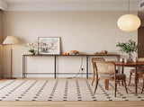 94.49" Console Table, Melamine Laminated MDF & Metal Frame, Built-in Power Outlet, Narrow Entryway 31267265