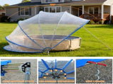 18-foot retractable pool cover, PVC film fiberglass rod pool fence, outdoor swimming pool 84206541