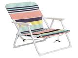 56*60*63cm 100kg Oxford Cloth White Iron Frame Beach Chair Color 30560940