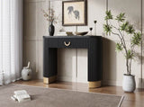Mirod Modern Console Table with Vertical Ribbed Design, Compact Storage with Functional Drawer N760P281361B