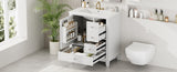 30" Bathroom Vanity with Sink, One Door with Shelf and Three Drawers, Soft Close Door, White N759P225994K