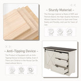 Drawer Dresser, Bar Chest, Dining Sideboard, Storage Cabinet with Silent Sliding Doors and Three W1580P242930