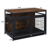 ZUN 37.4 "Furniture Dog Cage, Super Sturdy Dog Cage, Dog Crate for Small/Medium Dogs, door and 29161038