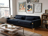 FX-P18-BKLuxury Velvet Sofa with Gold Accents - Modern 3-Seat Couch with Plush Cushions, W57649846