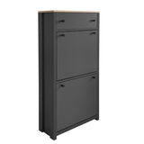 ON-TREND Functional Entryway Organizer with 2 Flip Drawers, Wood Grain Pattern Top Shoe Cabinet with WF308547AAE