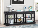 Console Sofa Table with Ample Storage, Retro Kitchen Buffet Cabinet Sideboard with Open Shelves and 25351153