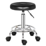 ZUN Round Stool with Lines Rotation Bar Stool Black 95601497