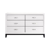 ZUN Modern Contemporary White Finish Storage Dresser of 6x Drawers 1pc Wooden Bedroom Furniture B011P235881