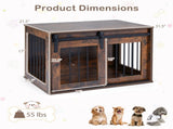 31.5" Dog Crate Furniture with Sliding Barn Door, Wooden Dog Kennel End Table for Indoor Use 61976880
