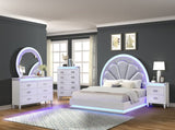 Perla 5 Drawer LED Chest Made with Wood in Milky White 659436134775
