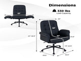 5-Position Adjustable Armrest Criss Cross Chair, Cat Scratch Leather Swivel Desk Chair with Side 83332883