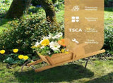 2 In 1 Wheelbarrow PlanterWooden Wagon Planter with 9 Magnetic Accessories for Garden Yard 69706823