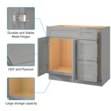 36 in. W x 21 in. D x 34.5 in. H in Shaker Grey Plywood Ready to Assemble Floor Vanity Sink Base T3210P282890