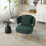 ZUN COOLMORE Boucle Accent Chair Modern Upholstered Armchair Tufted Chair with Metal Frame, Single W1539140085