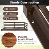 TOPMAX Country Patio Wooden Twin Size Swing Daybed Porch Swing Frame with 4pcs 96-inch Hemp Ropes N717P265856D