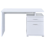 ZUN White 2-Drawer Reversible Office Desk B062P153861