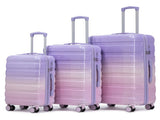 20"/24"/28" 3 pcs/set in PC Spinner Wheel Luggage, Carry on Suitcase, With Gradient Color and W2787P353558