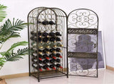 45-Bottle Wrought Iron Jail-Style Wine Rack with Lock 43040864