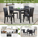 5 Piece Dining Table Set, Kitchen Table Set with a Square Table and 4 Upholstered Chairs, 78365253
