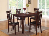Modern Contemporary 5pc Dining Set Espresso Finish Unique Eyelet Back 4x Chairs Cushion Seats HS00F2232-ID-AHD