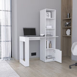 Iowa Computer Desk with 1-Cabinet and 4-Tier Bookcase B070P188863
