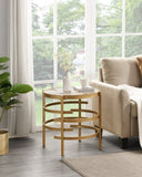 Modern Side Table, Pandora Sintered Stone End Table, Golden Small Coffee Table, 20.67''W 20.67''D W1071P144269