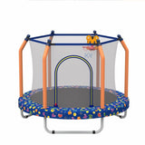 55-inch Trampoline for Kids Indoor & Outdoor Small Toddler Trampoline with Basketball Hoop W1163P288486