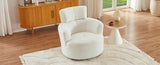 360&deg Swivel Chair Upholstered Accent Barrel Chair Swivel Round Sofa Chair with Adjustable Headrest N719P272676A