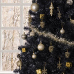 ZUN 6ft 1150 Branches PVC Christmas Tree Black 75974042