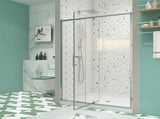 50-54" W x 71" H Piovt Swing Glass Shower Door,Pivot Frame Sliding Shower Door with 1/4" Clear W2122P199043
