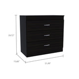 ZUN Melia Three Drawer Dresser, Superior Top, Metal Hardware -Black B20092095